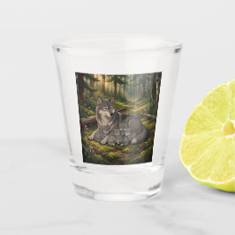 Copo De Shot Mãe Loba E Filhotes