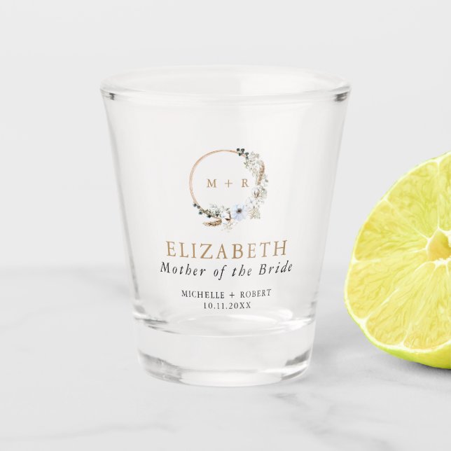 Copo De Shot Mãe Personalizada do Casamento de Bift Boho da Noi (Frente)