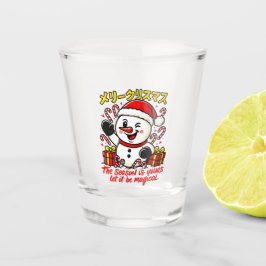 Copo De Shot Magical Merry Christmas Snowman Festive candy cane