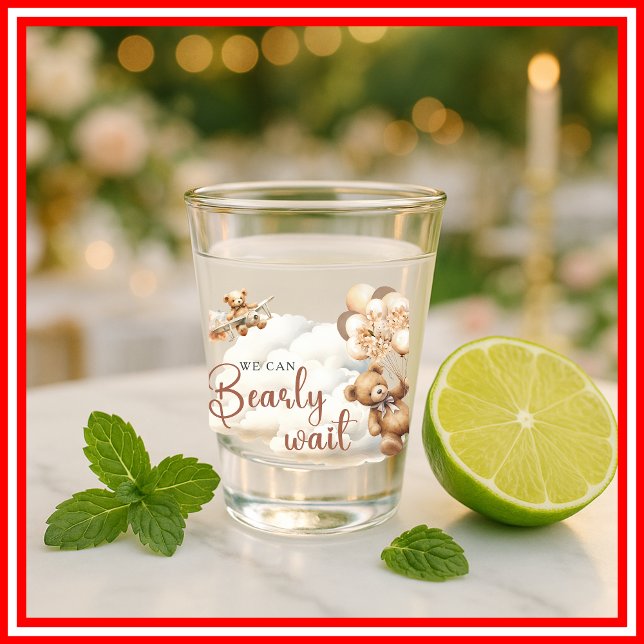 Copo De Shot Mal Podemos Esperar Chuvinha Marrom Baby Shower (Criador carregado)