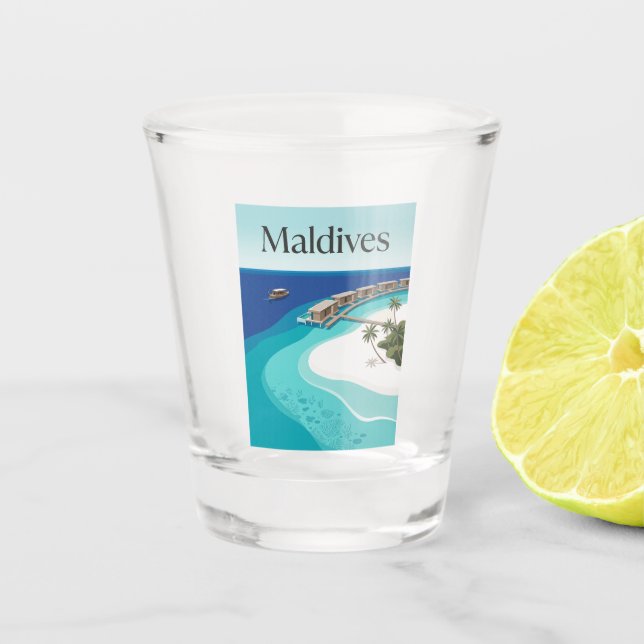Copo De Shot Maldivas Oceano Índico (Frente)