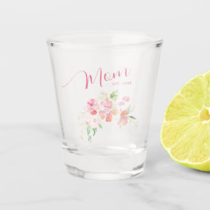 Copo De Shot Mamãe Estabeleceu Água Floral Rosa Esbranquiçada
