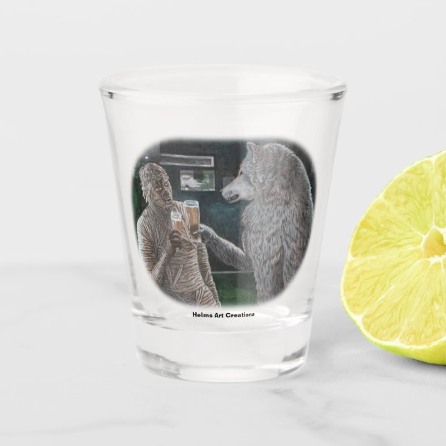 Copo De Shot Mamãe Werewolf Bebendo Beer Fantasy Shot Glass (Frente)