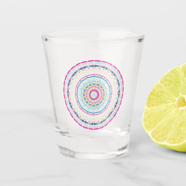 Copo De Shot mandala colorida (Frente)