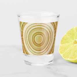 Copo De Shot Mandala de Ouro e Brilho