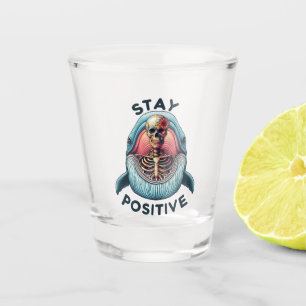 Copo De Shot Mantenha-se positivo - Esqueleto e baleia