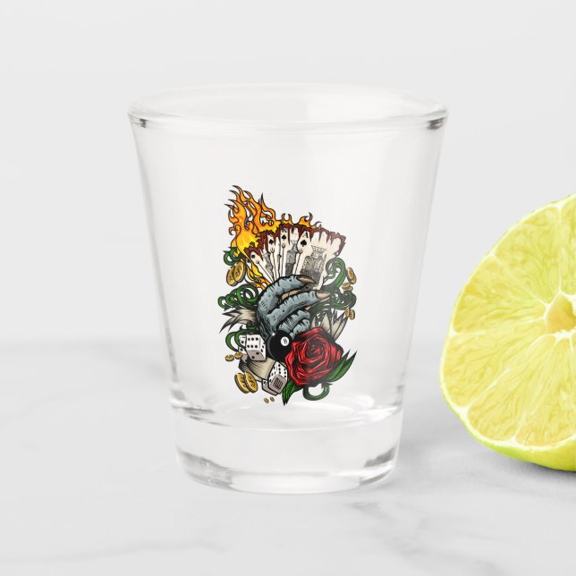 Copo De Shot Mão Dos Cartões (Frente)