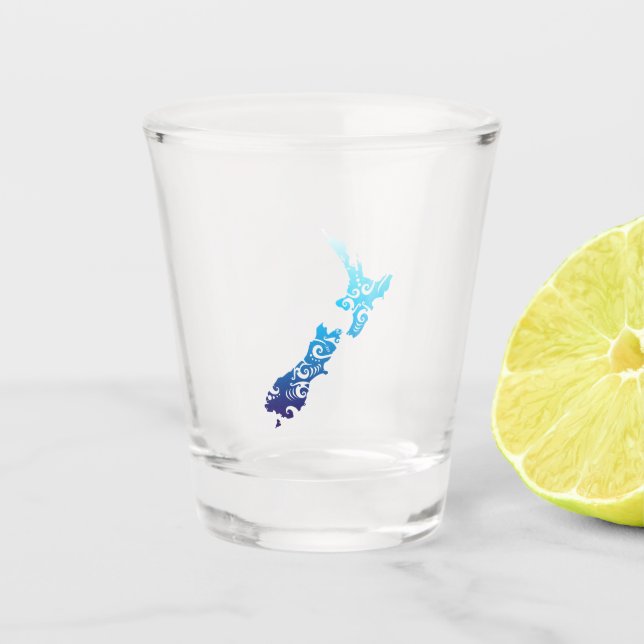 Copo De Shot Maori Nova Zelândia Mapa da Tatuagem Tribal Ideia (Frente)