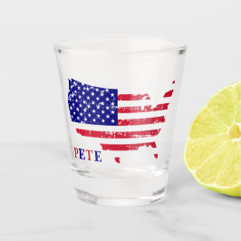 Copo De Shot Mapa com Bandeira dos EUA Patriótica com Nome Pers