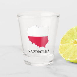 Copo De Shot Mapa de Sinalizador Polonês Na Zdrowie Cheers