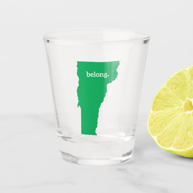 Copo De Shot Mapa do Estado de Heart Vermont Belong (Frente)