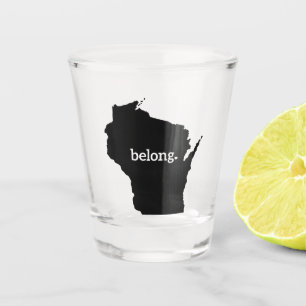 Copo De Shot Mapa do Estado de Heart Wisconsin Belong