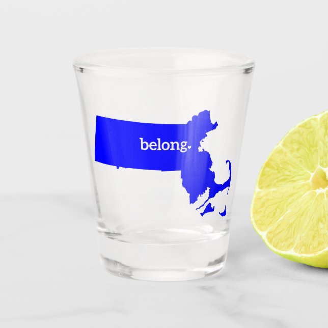 Copo De Shot Mapa do Estado de Massachusetts Belong (Frente)