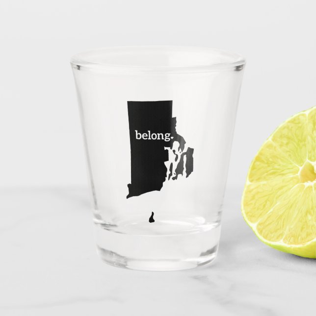 Copo De Shot Mapa do Estado de Rhode Island Belong (Frente)