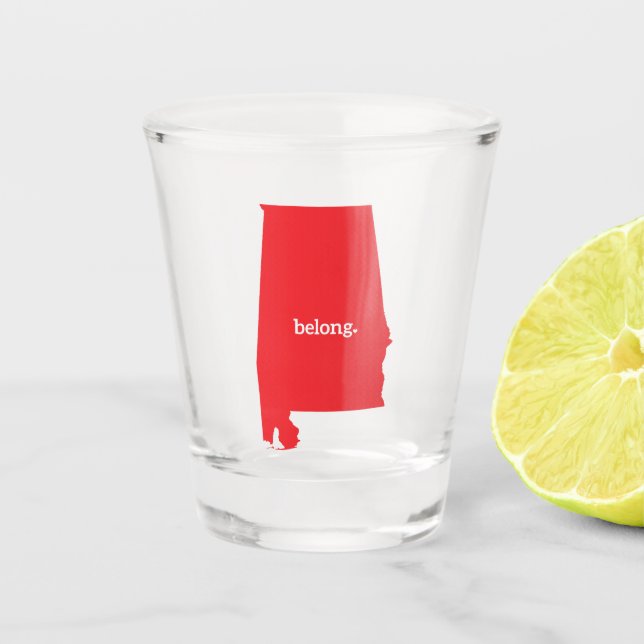Copo De Shot Mapa do Estado do Alabama Belong (Frente)