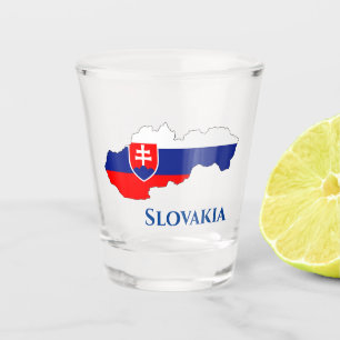 Copo De Shot Mapa eslovaco da bandeira de Slovakia