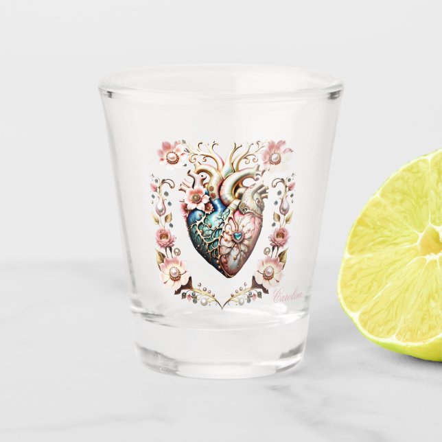 Copo De Shot Maravilhoso, elegante, nobre coração. (Frente)