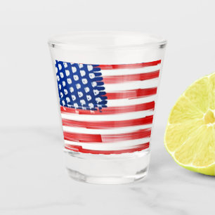 Copo De Shot Marca americana pintada por aquarela
