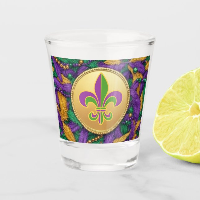 Copo De Shot Mardi Gras Fleur de lis (Frente)