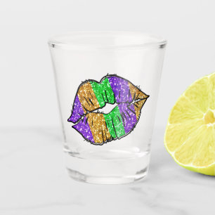 Copo De Shot Mardi Gras Kiss Shot Glass