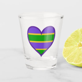 Copo De Shot Mardi Gras Striped Purple Heart