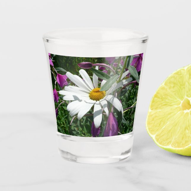 Copo De Shot Margarida e Epilóbio Flor Silvestre (Frente)