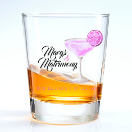 Copo De Shot Margs & Matrimony Rosa Margarita Chá de Noiva