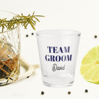 Copo De Shot Marinho Azul Equipe de Casamento Personalizada