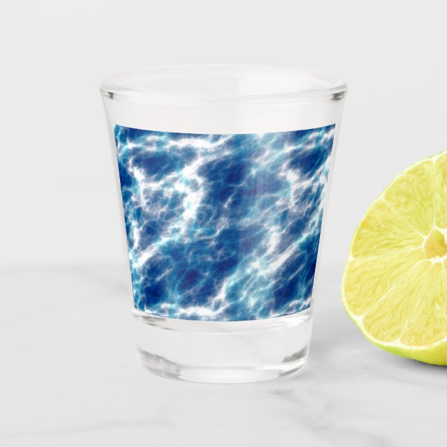 Copo De Shot Mármore de água azul (Frente)
