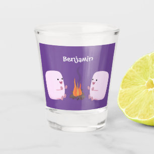 Copo De Shot Marshmallows cor-de-rosa por cartoon de fogo de ac