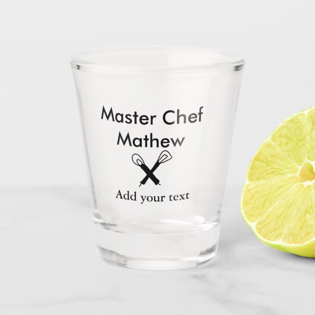 Copo De Shot Master chef cozinha padaria cozinheira adiciona te (Frente)