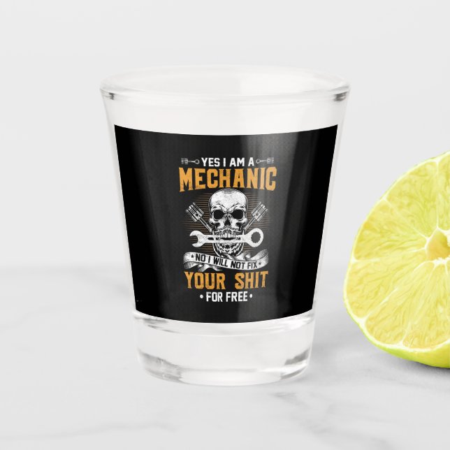 Copo De Shot Mecânico Sim Sou Mecânico (Frente)