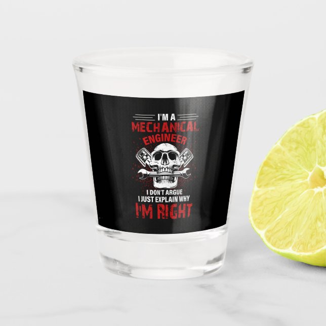 Copo De Shot Mecânico Sou Um Engenheiro Mecânico (Frente)