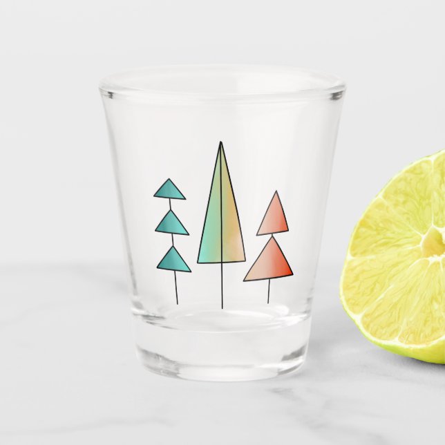 Copo De Shot meio século árvores modernas do arco-íris blush si (Frente)