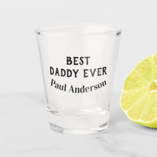 Copo De Shot Melhor papai de todos nome em letra negrito texto
