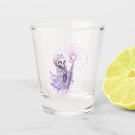 Copo De Shot Melodias mágicas do esqueleto roxo giro.