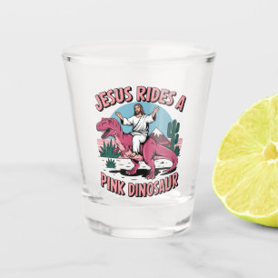 Copo De Shot Memes Engraçados de Jesus, Jesus Monta um Dinossau