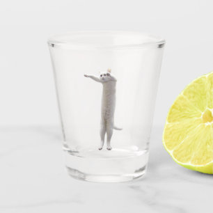 Copo De Shot Memória de Gato Longo de Vidro Fotografado