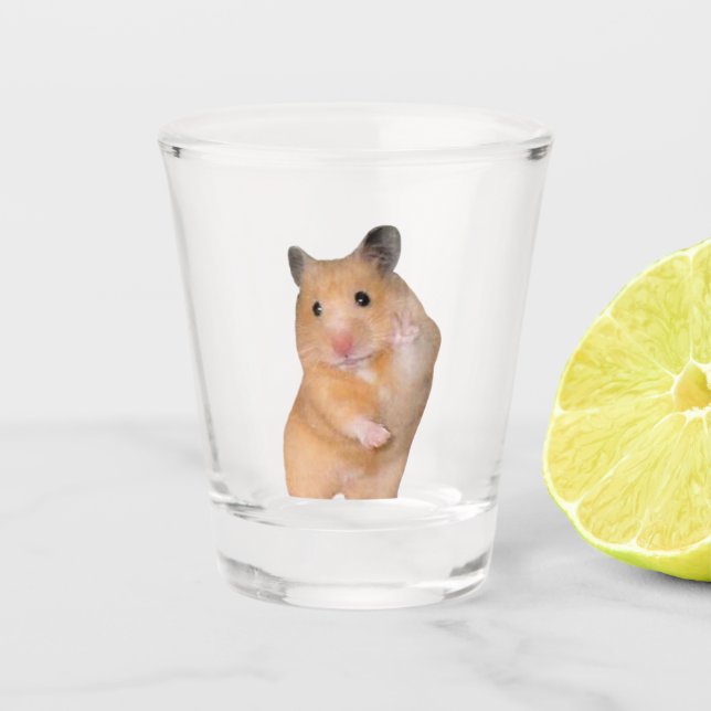 Copo De Shot Memória de Hamster de Paz de Vidro Fotografado (Frente)