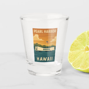 Copo De Shot Memorial Hawaii viagens vintage Pearl Harbor Retro