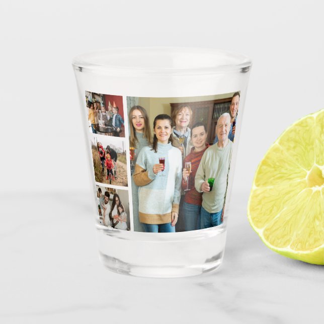 Copo De Shot Memórias acalentadas: Colagem personalizável de 4  (Frente)