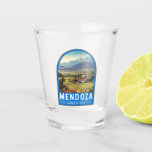 Copo De Shot Mendoza Argentina Viagem Art Vintage<br><div class="desc">Mendoza retro vetor viagem design. Mendoza é uma cidade na região argentina de Cuyo e o coração do país do vinho argentino,  faminto por malbecs e outros vinhos tintos.</div>