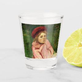Copo De Shot Menina em um Berete Vermelho