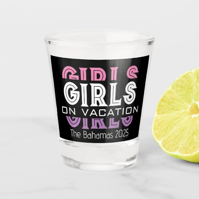 Copo De Shot Meninas em Férias Personalizadas (Frente)