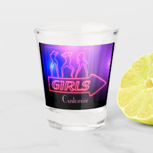 Copo De Shot Meninas Neon Rosa Assinam Thunder_Cove