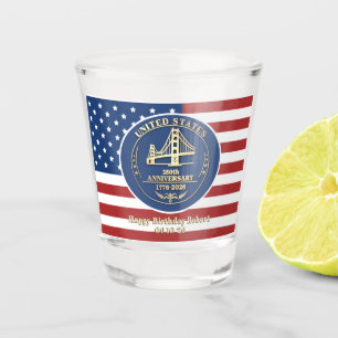 Copo De Shot Mensagem Personalizada 2026 EUA 250 Anos Comemorat