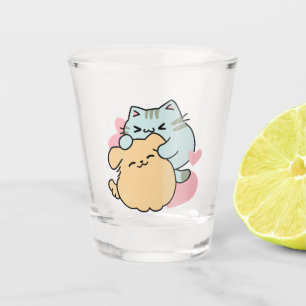 Copo De Shot Meow & Woof Perfect Toga - Gato e Cachorro Bonitos