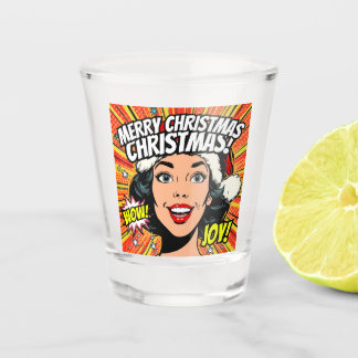 Copo De Shot Merry Christmas Pop Art Shot Glass