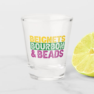 Copo De Shot Miçanga Beignets e Bourbon Funny Mardi Gras Gift