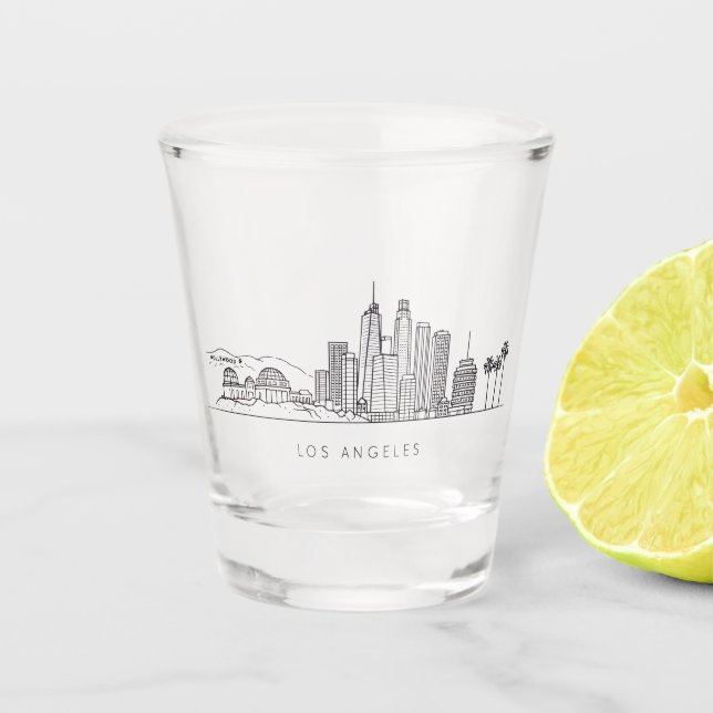 Copo De Shot Minimalist Los Angeles Skyline Illustration (Frente)